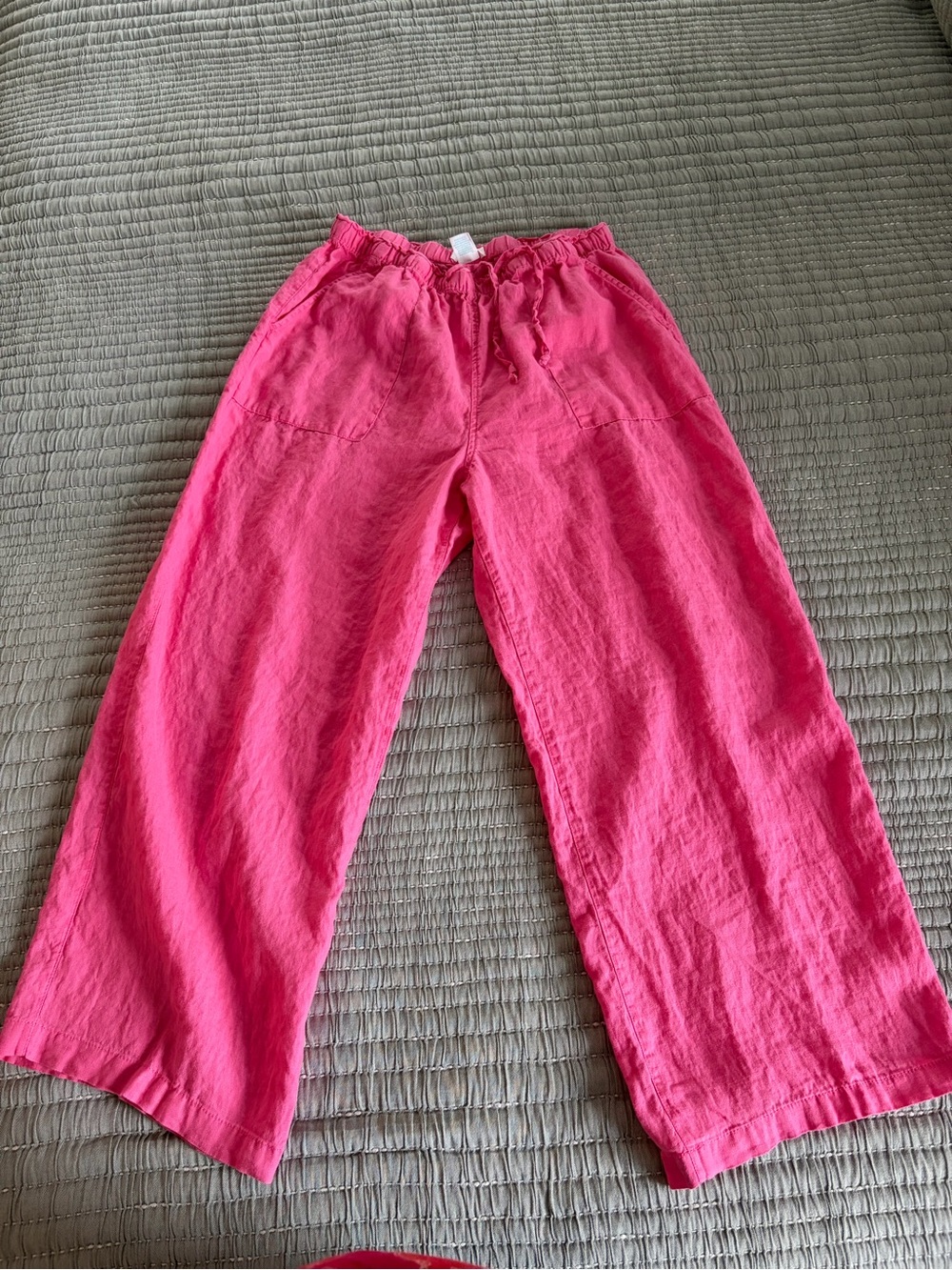 Cynthia Rowley Pink 100% Linen Pants L